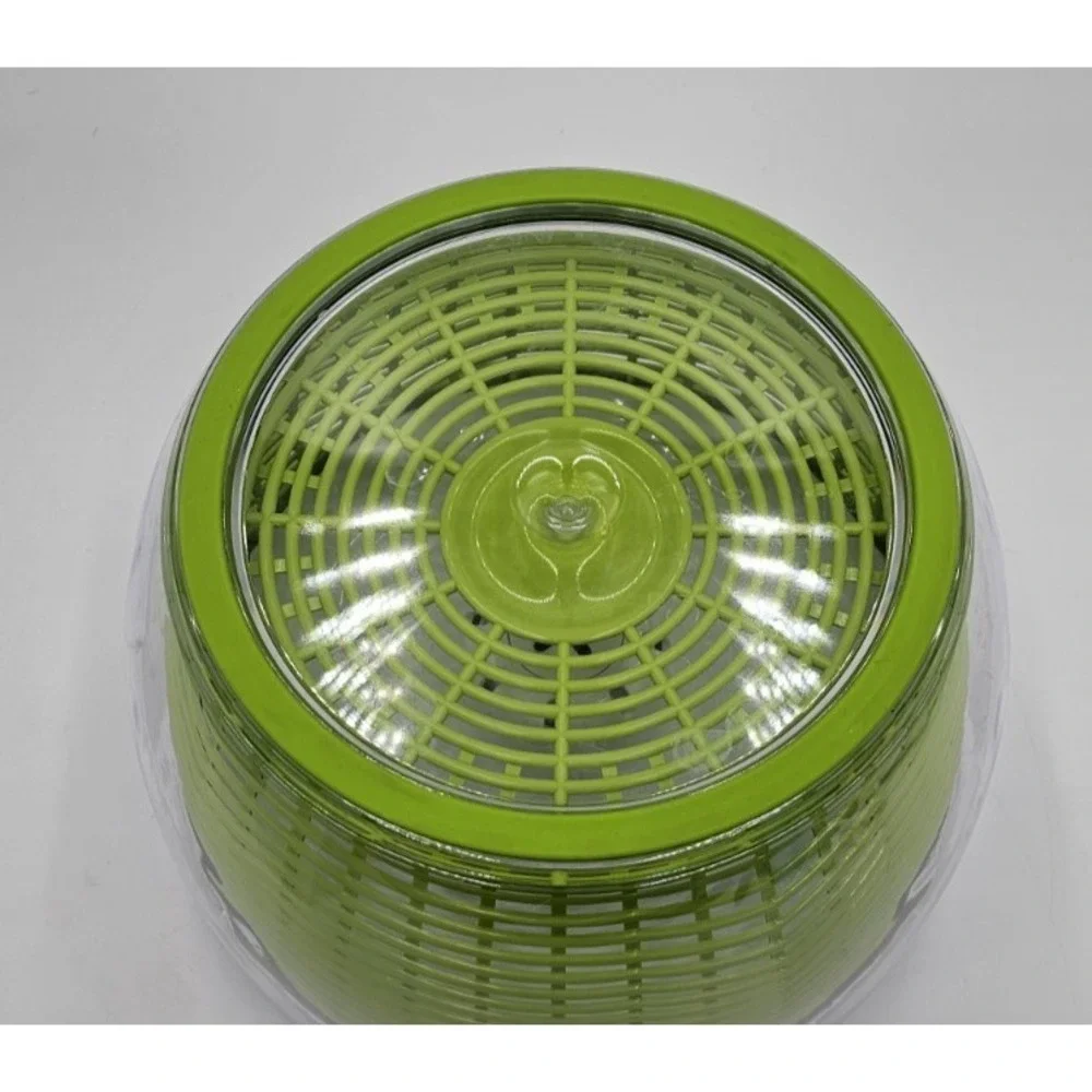 Farberware Pro Pump Salad Spinner Green Large Plastic Bowl Colander Locking Lid